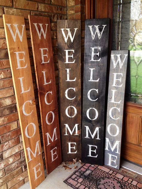 Welcome Sign Rustic Wood Welcome Sign Front Door Welcome