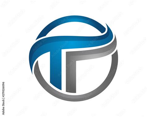 Tt Letter Circle Flow Logo Icon Template Stock Vector Adobe Stock