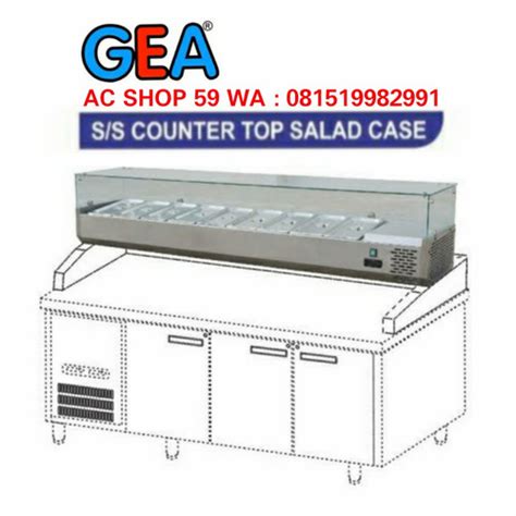 Jual Gea Stc Counter Top Salad Case Digital Control Stainless