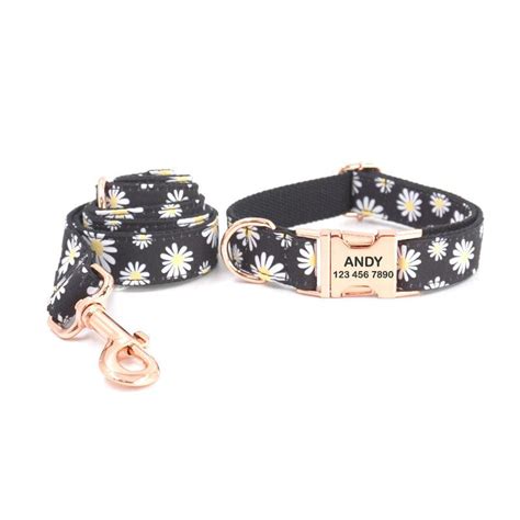 Print Personalized Pet Collars Custom Dog Collar With Leash Set