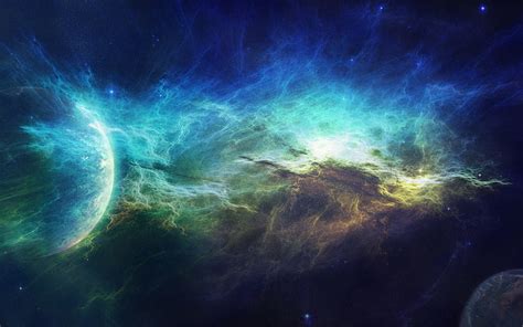 Free Download Hd Wallpaper Blue Black And Teal Galaxy Illustration