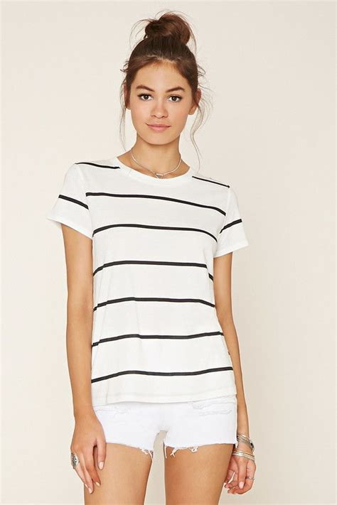 Forever 21 Forever 21 Striped Tee Womens Striped Tee Striped Tee White Short Sleeve Tops