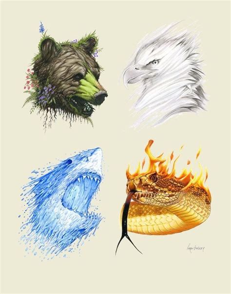 silverwitch, almostalice84: earth, and , fire, water | Animal art ...