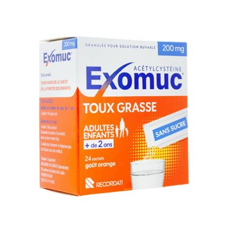 Exomuc 200 Mg Sachet Toux Grasse Fluidifiant Bronchique Expectorant