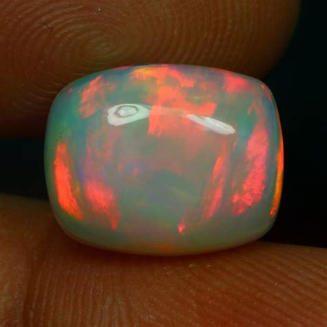 3 68 CT Flashy Electric Multi Color Pattern White Opal 100 Natural