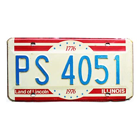 1976 Illinois Bicentennial PS4051 Old Illinois Plates