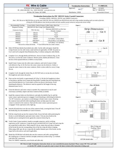 Pdf Pic Wire Cable T Xxx Wire Cable Termination Instruction