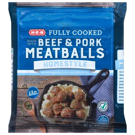 H E B Select Ingredients Fully Cooked Homestyle Meatballs Shop