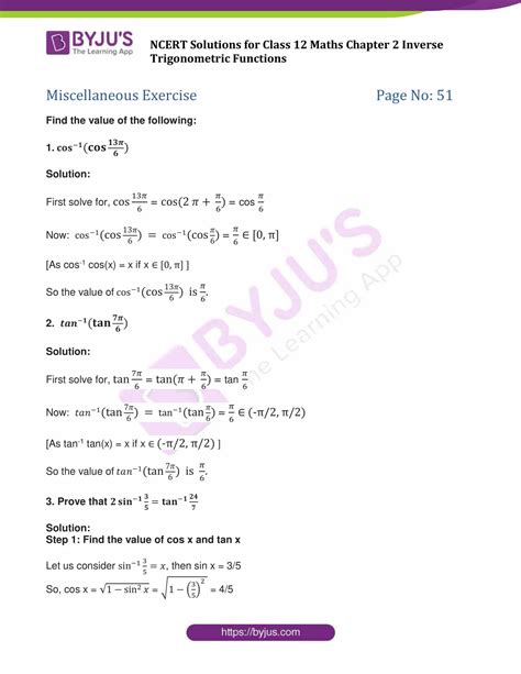 Ncert Solutions For Class Maths Miscellaneous Exercise Chapter