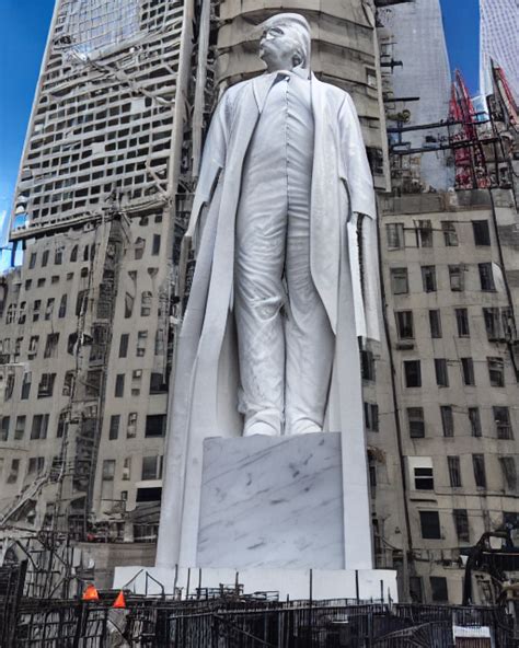 KREA AI - a gigantic 500 foot tall white marble statue of pr...