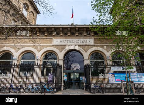 Exterior View Of The Hotel Dieu De Paris A Hospital Belonging To The