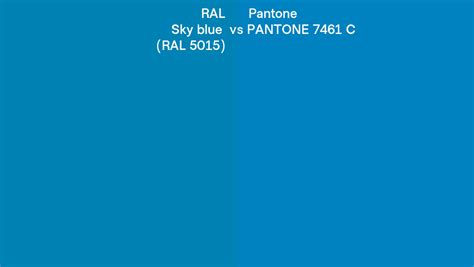 RAL Sky Blue RAL 5015 Vs Pantone 7461 C Side By Side Comparison