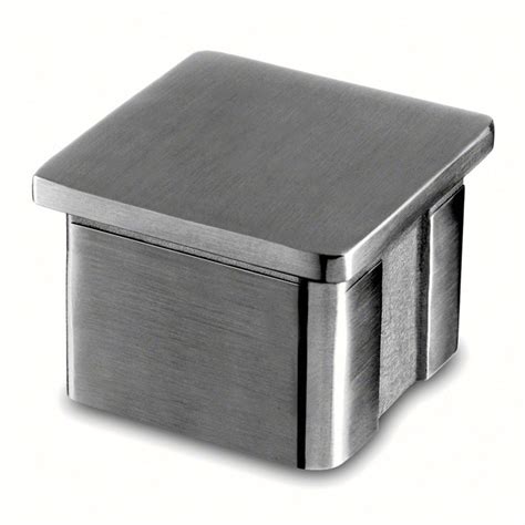 Square Line End Cap In Satin Stainless Steel For Tubing