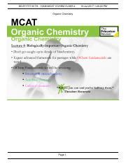 Ochem4 Pdf MCAT1707 M TH 10AM MCAT OCHEM CLASS 4 Organic Chemistry