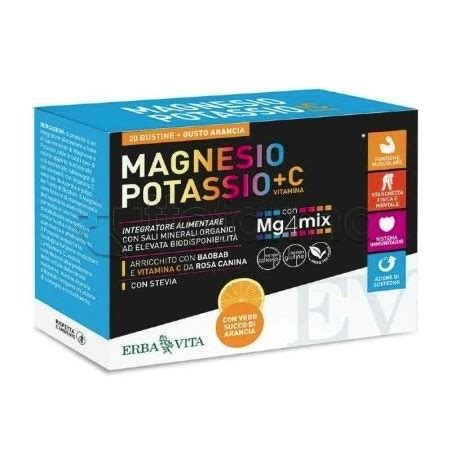 Magnesio Potassio Vitamina C Integratore Ricostituente Bustine