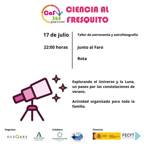 Taller de astronomía y astrofotografía en Rota iDescubre