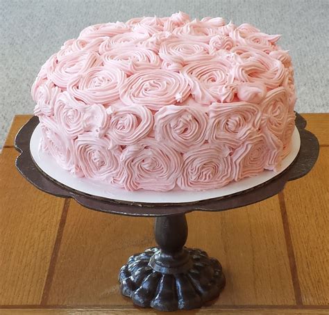 Pink Rose Cake Wilton 21 Tip 4 Layers World S Best Swiss