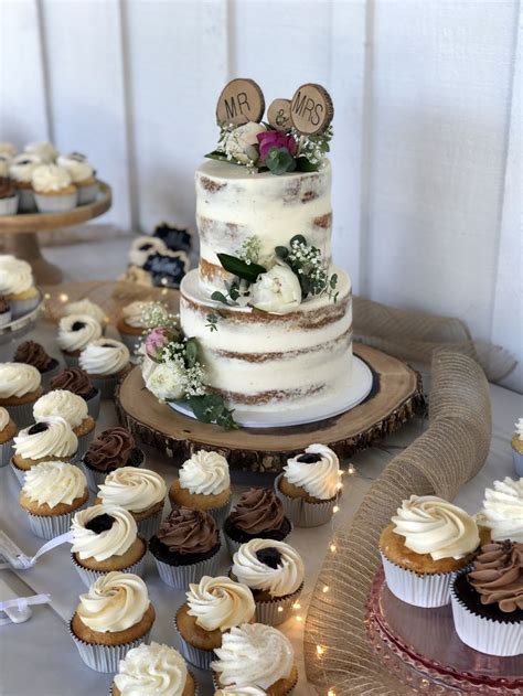 Naked Wedding Cake Cupcakes Wedding Cake Dessert Table Wedding