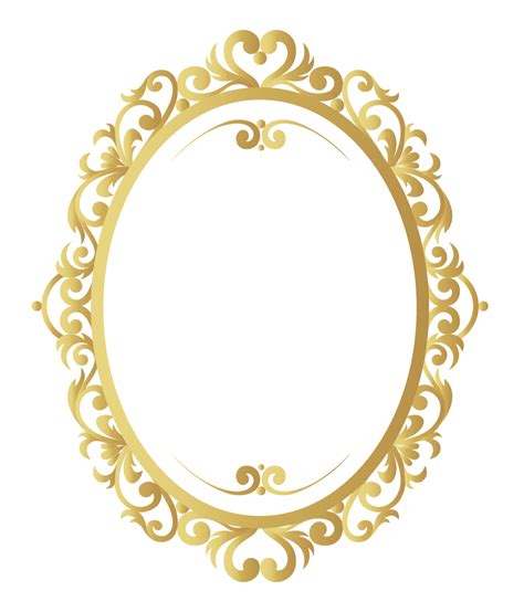 Golden Oval Frame Png Png Images For Designer Free