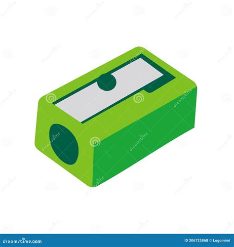 Green Pencil Sharpener Icon Design Cartoon Style Vector Illustration