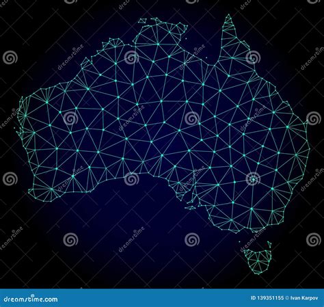 Struttura Poligonale Mesh Vector Map Del Cavo Dell Australia