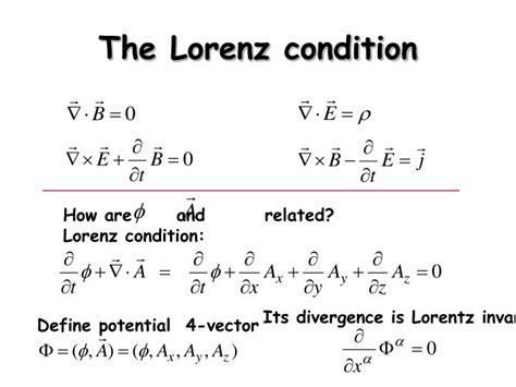 PPT - Maxwell’s Equations are Lorentz Invariant PowerPoint Presentation ...