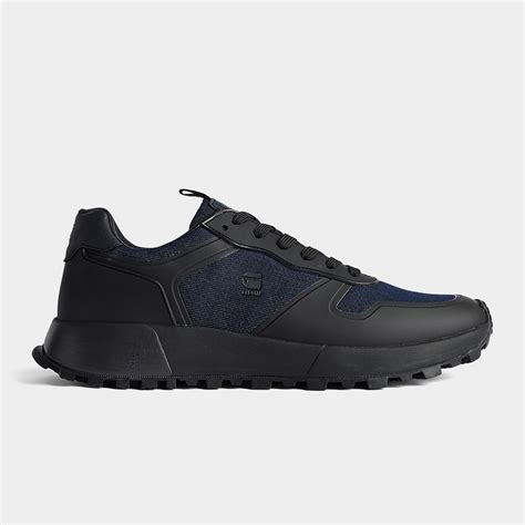 G Star Navy Black Theq Run Bo Denim Sneaker