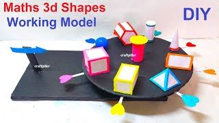 maths 3d shapes working model - tlm - geometry project with faces ...