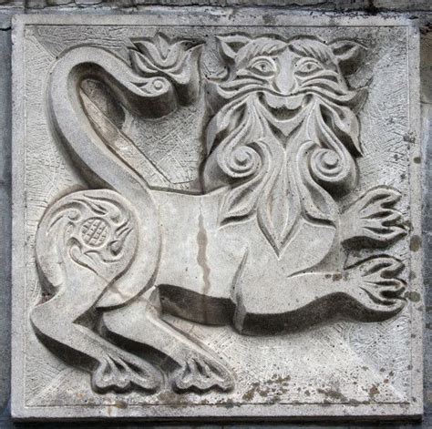 In Same Serie With Old Bas Relief Of Fairytale Winged Lion