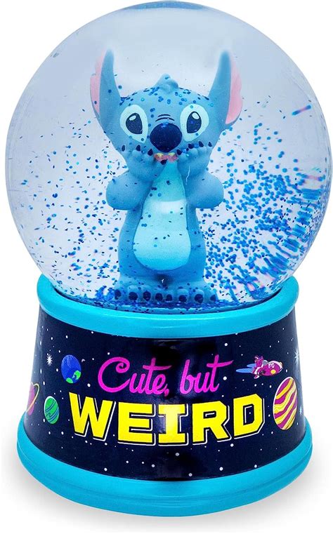 Disney Lilo And Stitch Cute But Weird Light Up Snow Globe With Swirling Glitter Display Piece 6