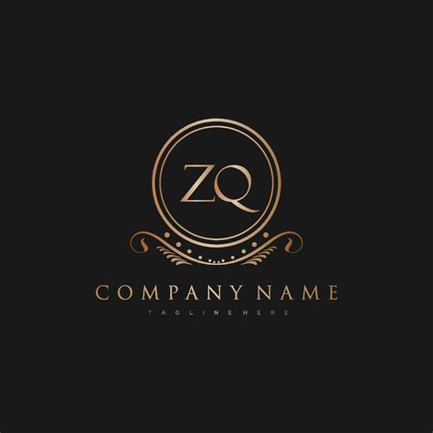 Zq Letter Initial With Royal Luxury Logo Template Vector Art