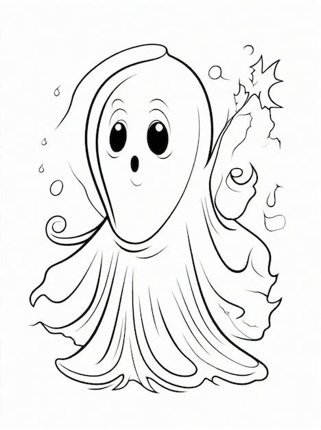 Coloriage Pour Enfants Dessin Au Trait Fant Me D Halloween Photo Premium