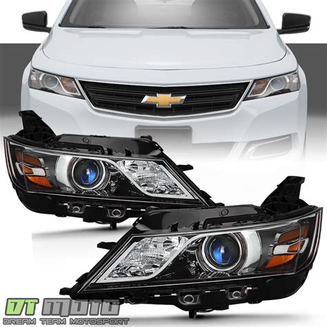 2015 2016 2017 2018 2019 Chevy Impala Halogen Projector Headlights Headlamps Set Ebay