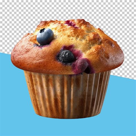 Blueberry Muffin Isolated Object Transparent Background Premium AI