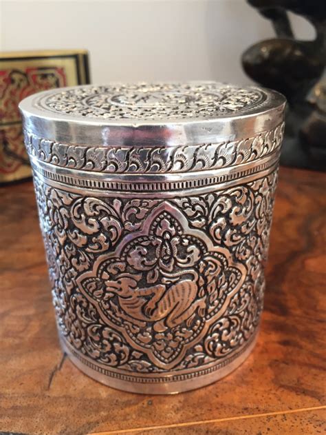 Antiques Atlas Indian Indonesian Silver Tea Caddy