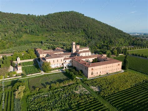 Aerial View Of Benedictine Monastery Abbazia Di Praglia Praglia Abbey