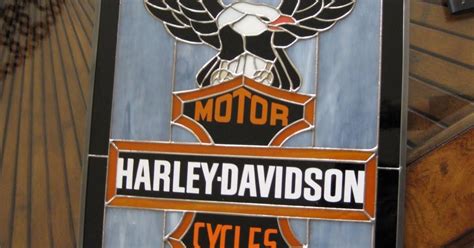 Harley Davidson Stained Glass Stained Glass Stained Glass Panel Harley Davidson