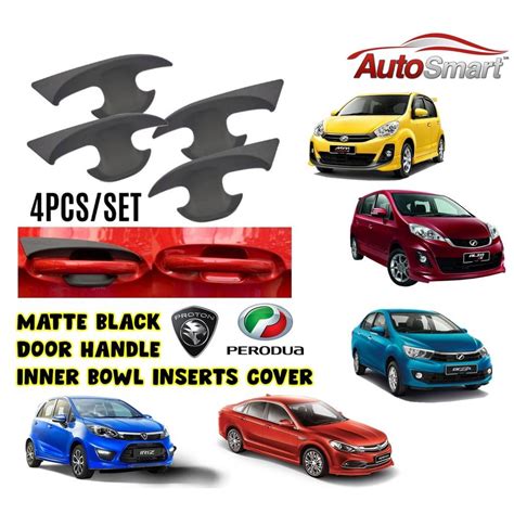 Perodua Proton Myvi Axia Bezza Alza Aruz Matte Black Door Handle Inner