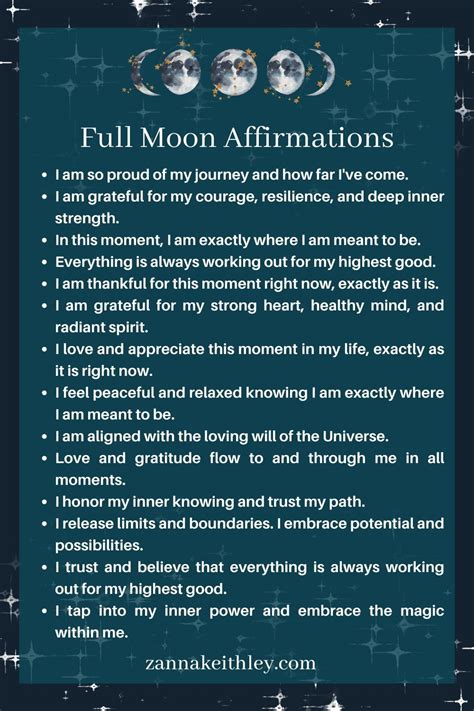 Full Moon Affirmations Artofit