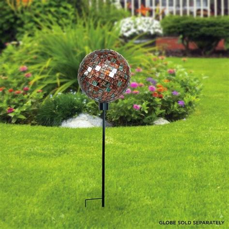 Alpine Corporation Gazing Globe Metal Stand Garden Stake In The Gazing