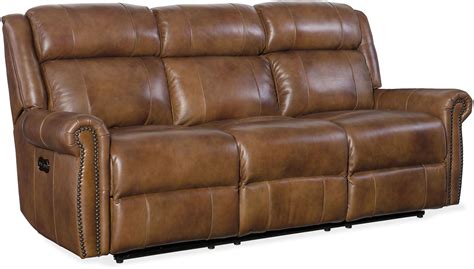 Esme Carmel Leather Power Reclining Sofa With Power Headrest ...