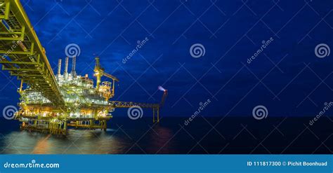 Offshore Oil And Gas Central Processing Platform In The Gulf Of