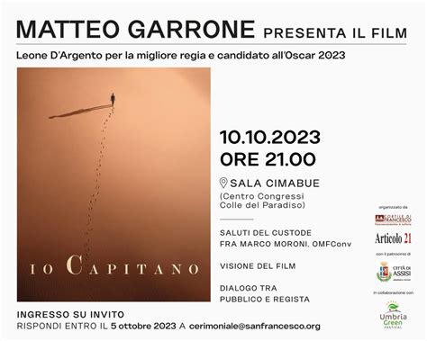 Matteo Garrone Presenta Il Film Io Capitano Umbria Green Festival