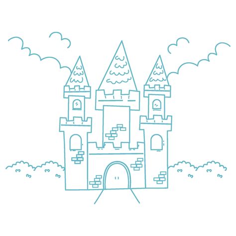 printable castle coloring page outline  vector art  vecteezy
