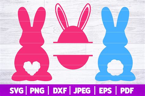 Easter Bunny Tails Svg Easter Monogram Graphic By Southerndaisydesign