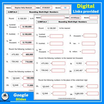 4th Grade Math Review Test Prep Standards Based Assessment