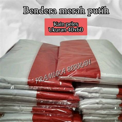 Jual Bendera Merah Putih Ukuran 40x60cm Bendera MP Kain Peles Ero