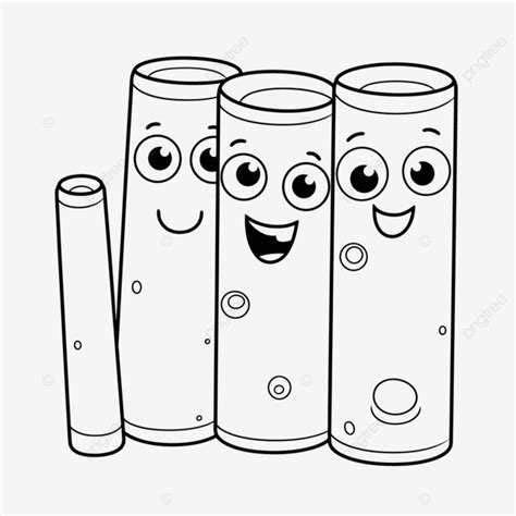 Dibujo De 3 Tubos Plástico Para Colorear Dibujos Bocetos Vector PNG