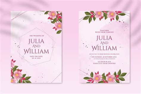 Double Sided Wedding Invitation Template Graphic by Nadhifa Creative ...