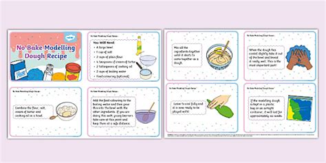 No Bake Modelling Dough Recipe Cards Professor Feito